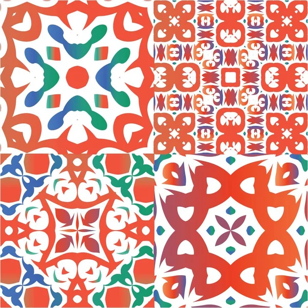 Carreaux Talavera Vintage Mexicain Collection Motifs Vectoriels Sans Couture Conception — Image vectorielle