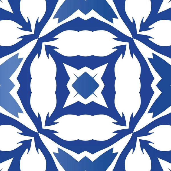 Antieke Azulejo Tegels Lappendeken Vector Naadloze Patroonelementen Stijlvol Ontwerp Blauwe — Stockvector