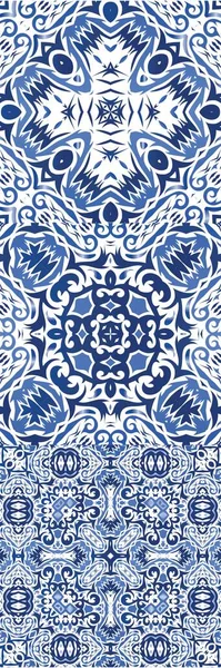 Антикварная Плитка Azulejo Лоскуты Творческий Дизайн Коллекция Векторных Бесшовных Шаблонов — стоковый вектор