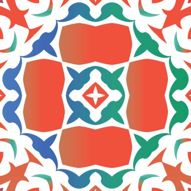 Süslü Talavera Meksika fayans dekoru. Banyo tasarımı. Vektörsüz model kavramı. Çarşaflar, akıllı telefon kılıfları, hatıra defterleri, çantalar ya da tişörtler için kırmızı muhteşem çiçek desenleri..