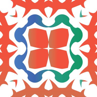 Geleneksel süslü Meksika Talavera 'sı. Yaratıcı tasarım. Vektörsüz desenli poster. Web arkaplanı, baskı, yastıklar, yüzey dokusu, duvar kağıdı, havlular için kırmızı soyut arkaplan.