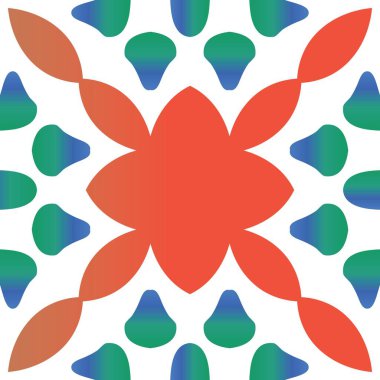 Antika talavera kiremit yama işi. Şık tasarım. Vektörsüz şablon çerçevesi. Çantalar, akıllı telefon kılıfları, tişörtler, çarşaflar ve koleksiyon defterleri için kırmızı Meksika süslemeleri..