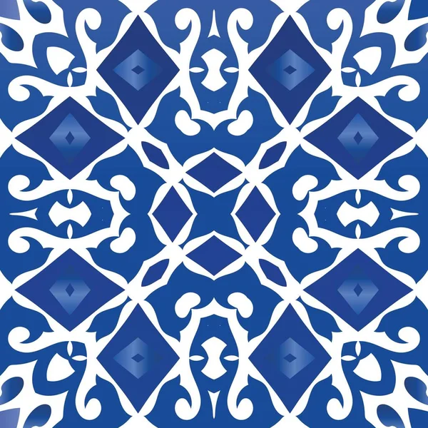 Baldosas Cerámicas Azulejo Portugal Diseño Gráfico Elementos Patrón Sin Costura — Vector de stock