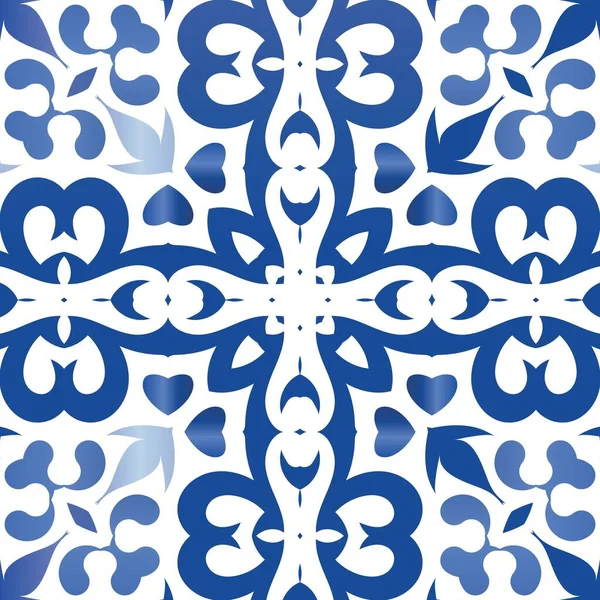 Cerâmica Azulejana Ornamental Portuguesa Projeto Cozinha Colagem Padrão Sem Costura Ilustrações De Bancos De Imagens Sem Royalties