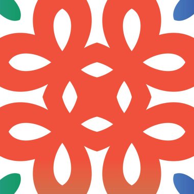 Meksika süslemeli talavera seramiği. Mutfak tasarımı. Vektörsüz desenli poster. Duvar kağıdı, web arkaplanı, havlular, baskı, yüzey dokusu, yastıklar için kırmızı vintage arkaplan.