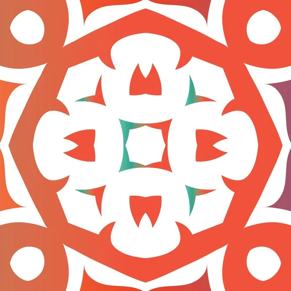 古董墨西哥塔拉维拉陶瓷 创意设计 矢量无缝模式主题 用于剪贴簿 智能手机盒 T恤衫 包或亚麻布的红色花卉装饰和抽象装饰 — 图库矢量图片
