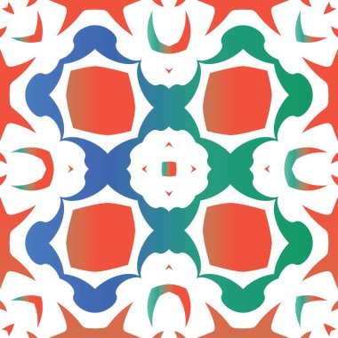 Antika talavera kiremit yama işi. Şık tasarım. Kusursuz bir arabesk deseni. Çantalar, akıllı telefon kılıfları, tişörtler, çarşaflar ve koleksiyon defterleri için kırmızı Meksika süslemeleri..