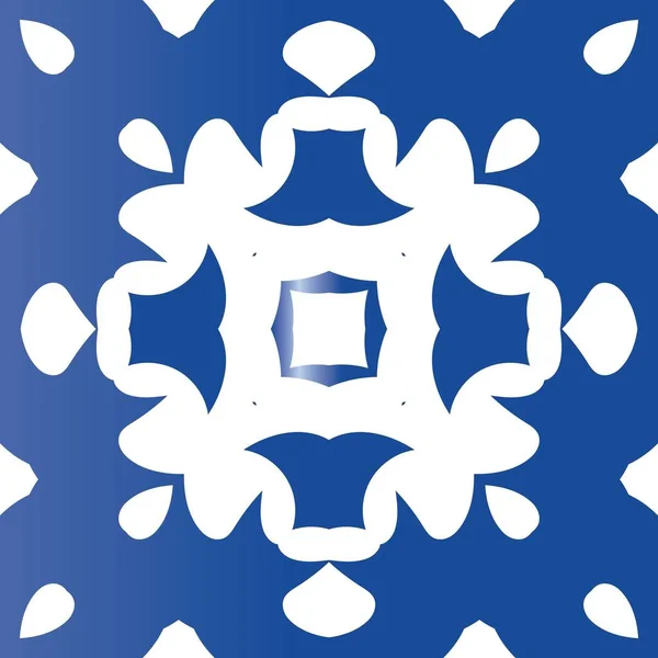 伝統的な華やかなポルトガルのAzulejo ベクトルシームレスパターンテクスチャ グラフィックデザイン Web背景 表面の質感 タオルのための青抽象的な背景 — ストックベクタ
