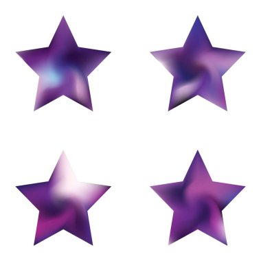 Pentagram gradyan arkaplan kiti. Düz stil, 90 'ıncı, 80' inci. Modaya uygun yumuşak renkli pastel. Yaratıcı projeleriniz ve grafik tasarımınız için Violet modern, doğal kapaklar.