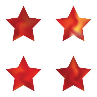 Beş köşeli yıldız seti soyut arkaplan. Moda yumuşak renk elementi. Geometrik stil 90, 80 'inci. Kırmızı pürüzsüz zarif renkli ve kolay düzenlenebilir modern eğimli şablonlar.