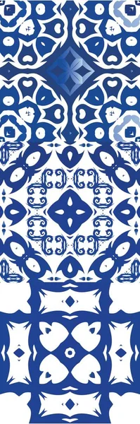 Portugaise Ornementale Azulejo Céramique Collection Motifs Vectoriels Sans Couture Design — Image vectorielle