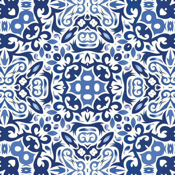 Carrelage Azulejo Antique Patchwork Treillis Vectoriel Sans Couture Conception Universelle Illustration De Stock