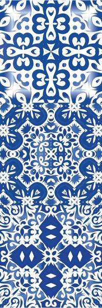 Antiquité Portugaise Azulejo Céramique Design Élégant Kit Motifs Vectoriels Sans — Image vectorielle