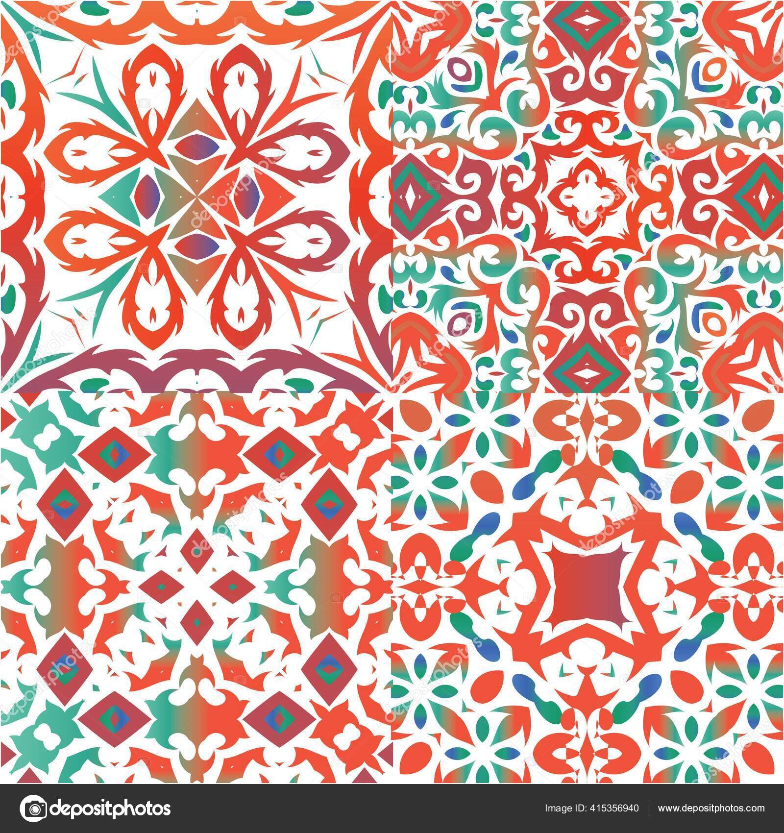 Meksika Yapimi Talavera Fayanslari Renkli Tasarim Vektor Araliksiz Desenler Yastiklar Stok Vektor C Eduha71 Gmail Com 415356940