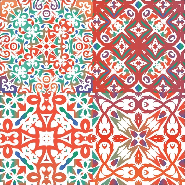 Décor Tuiles Ornementales Talavera Mexico Design Dessiné Main Kit Motifs — Image vectorielle
