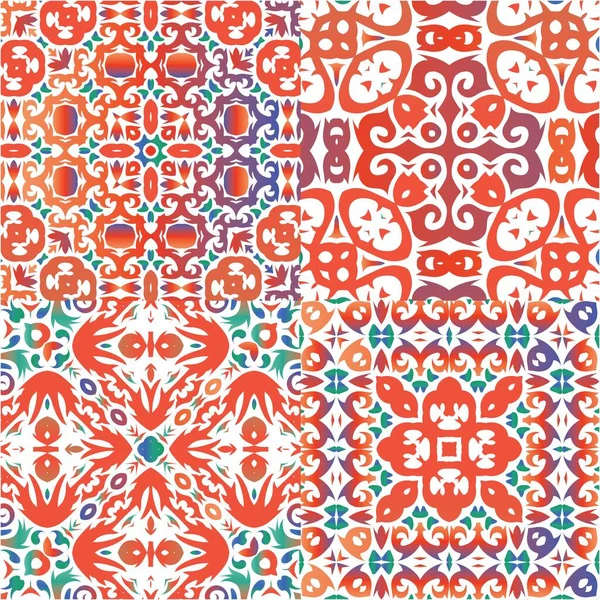 Cerámica Talavera Mexicana Antigua Diseño Geométrico Colección Patrones Sin Costura — Vector de stock