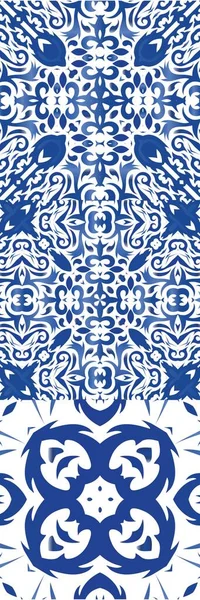 Carreaux Azulejo Vintage Portugais Conception Universelle Collection Motifs Vectoriels Sans — Image vectorielle