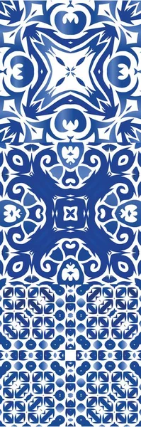 Portugaise Ornementale Azulejo Céramique Ensemble Motifs Vectoriels Sans Couture Design Vecteur En Vente