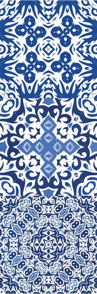 Декоративный Цвет Керамической Плитки Azulejo Универсальный Дизайн Набор Векторных Бесшовных — стоковый вектор
