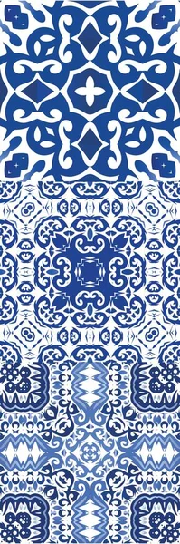 Carreaux Céramique Azulejo Portugal Kit Motifs Vectoriels Sans Couture Conception — Image vectorielle