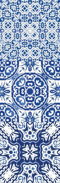 Portugál Díszítő Azulejo Kerámia Állítsa Vektor Zökkenőmentes Mintákat Konyha Design — Stock Vector