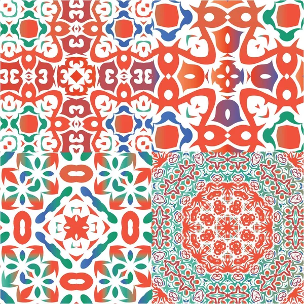 Carreaux Céramique Ethnique Talavera Mexicain Collection Motifs Vectoriels Sans Couture Graphismes Vectoriels