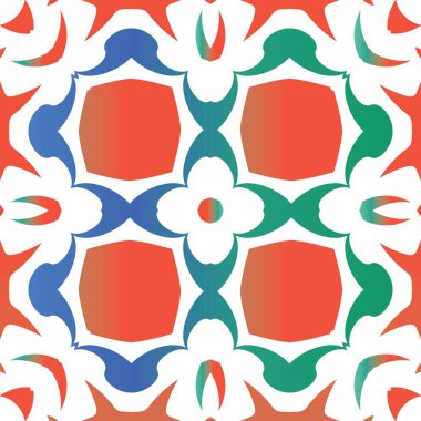 Antika talavera kiremit yama işi. Evrensel tasarım. Vektörsüz desenli el ilanı. Çantalar, akıllı telefon kılıfları, tişörtler, çarşaflar ve koleksiyon defterleri için kırmızı Meksika süslemeleri..