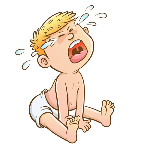 Baby Crying Cartoon Simple Gradients Effects — Stock Vector