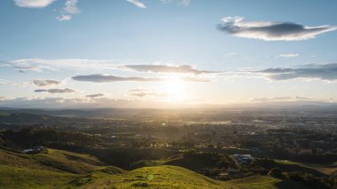 Hastings city seen from Te Mata Park with morning light. Hawke's Bay, New Zealand. clipart