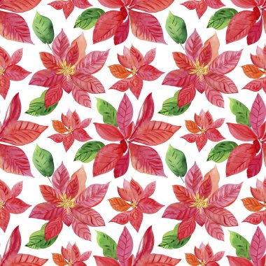 Noel süslemelerinin kusursuz deseni, suluboya çizimleri.