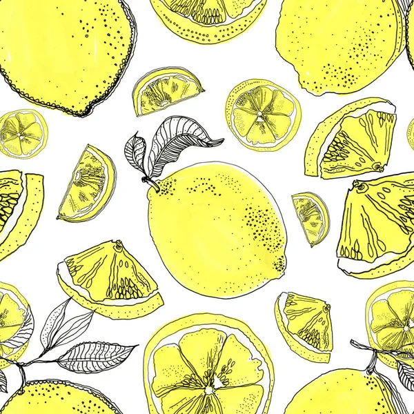 Suculento Amarelo Limão Sem Costura Fundo — Fotografia de Stock