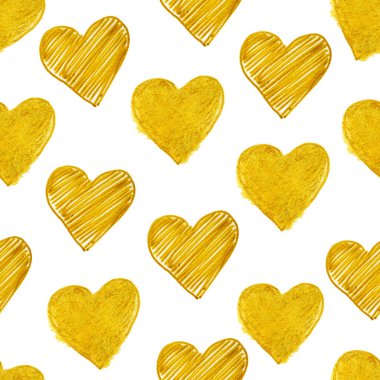 Dağınık sarı kalp desenleri 