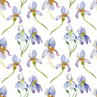 Dağınık suluboya orkidelerle desen