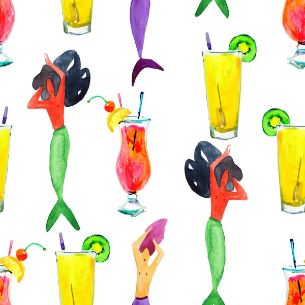 Set Mermaids Cocktails — Stock Photo, Image