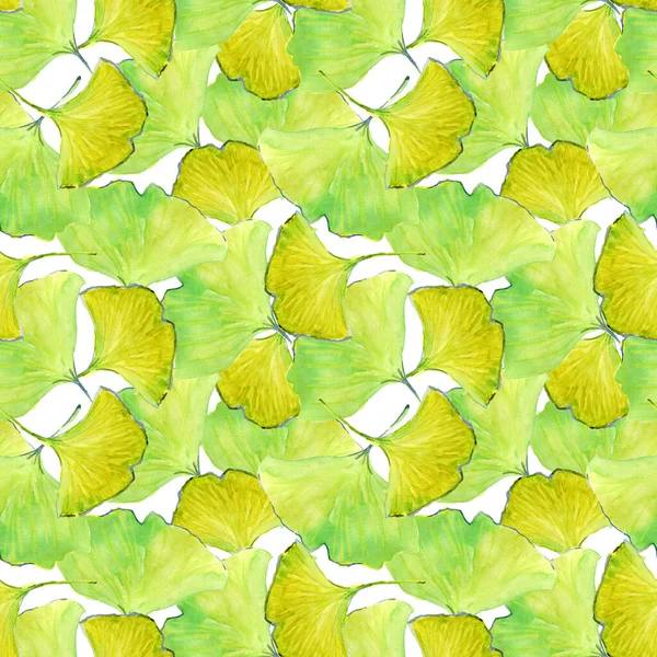 Ginkgo Leaves Seamless Pattern — Stock Photo, Image