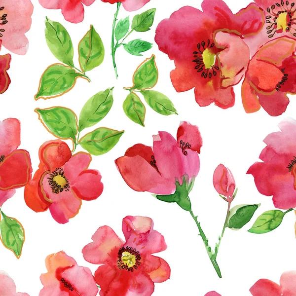 Seamless Background Dog Roses — Stock Photo, Image