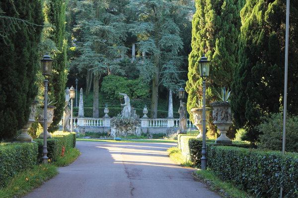 Beautiful green Park in Sirmione Italy on lake Garda