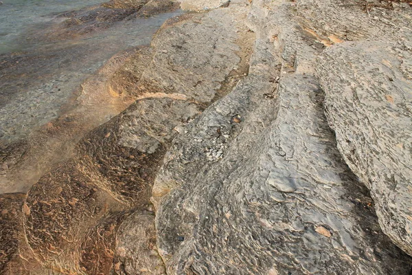 Góry Warstwowe Naturalne Tekstury Ochre Kolorowy — Zdjęcie stockowe