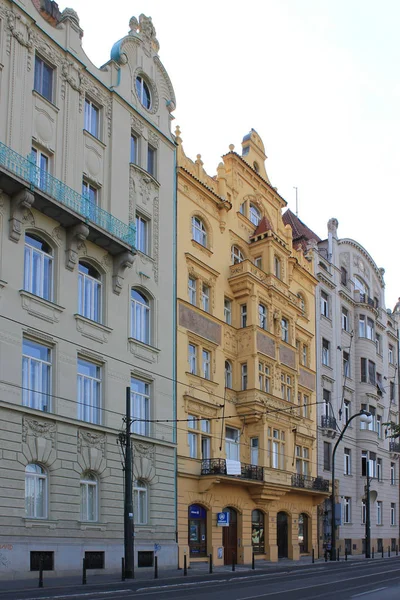 布拉格捷克历史中心建筑立面的建筑元素 — 图库照片