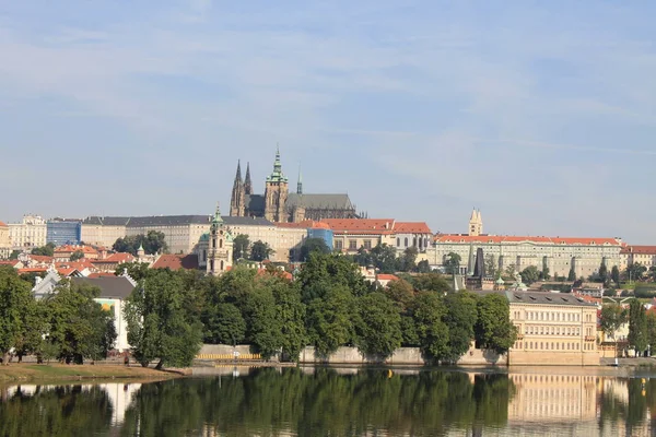 Panoramablick Auf Prag Und Moldau Tschechische Republik — Stockfoto