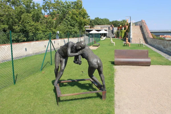 Скульптуры Групп Людей Праге — стоковое фото