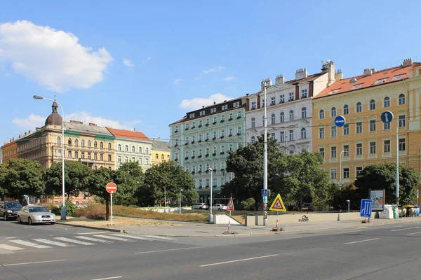 Praga Rua República Checa Clara Manhã Verão — Fotografia de Stock