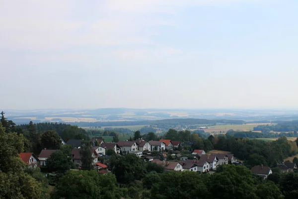 Talblick Lipnice Nad Sazavou Tschechische Republik Mit Etwa Der Alten — Stockfoto