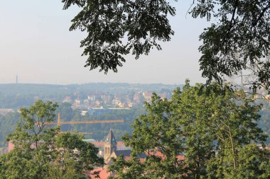 Prag Panoraması Petrin Tepesi 'nin yüksekliğinden, Çek Cumhuriyeti