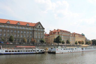 Prag ve Vltava nehrinin panoramik manzarası, Çek Cumhuriyeti