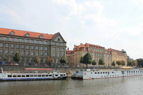 Panoramablick Auf Prag Und Moldau Tschechische Republik — Stockfoto