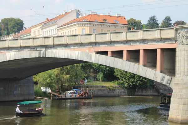 Brücke Prag Tschechische Republik Mit Blick Auf Die Stadt — Stockfoto