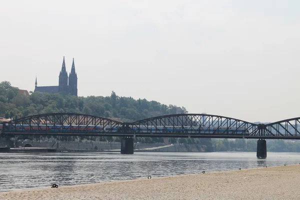 Brücke Prag Tschechische Republik Mit Blick Auf Die Stadt — Stockfoto