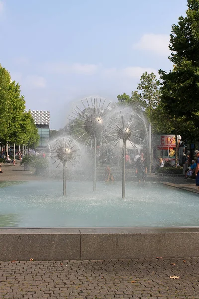 喷泉在夏天德累斯顿德国 — 图库照片