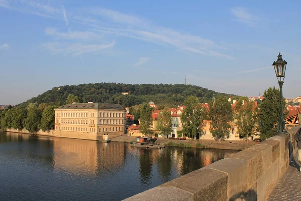 Panoramiczny Widok Pragę Wełtawę Czechy — Zdjęcie stockowe